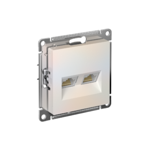 Atlas Design Розетка двойная компьютерная RJ45+RJ45 кат. 5e, механизм, Жемчуг