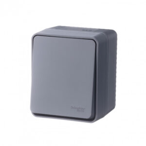 Atlas Design PROFI IP54 О/У 1-клавишный Выключатель, сх.1, 10АХ, Антрацит