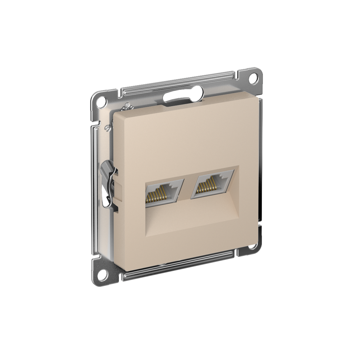 Atlas Design Розетка двойная компьютерная RJ45+RJ45 кат. 5e, механизм, Песочный