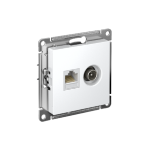 Atlas Design Розетка двойная ТВ + компьютерная RJ45 кат. 5e, механизм, Лотос