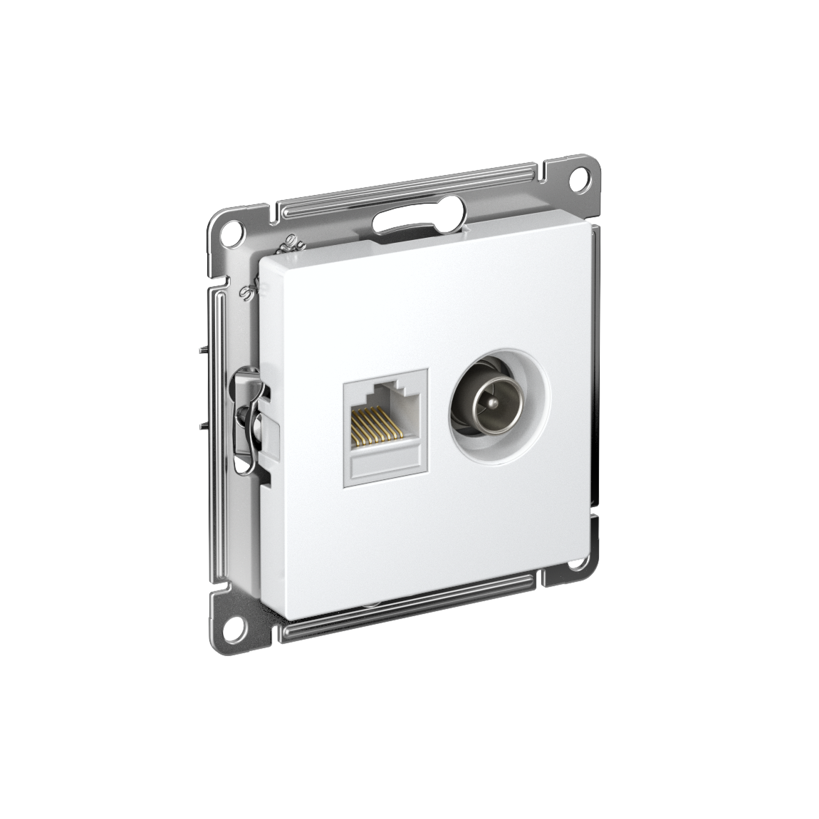 Atlas Design Розетка двойная ТВ + компьютерная RJ45 кат. 5e, механизм, Лотос