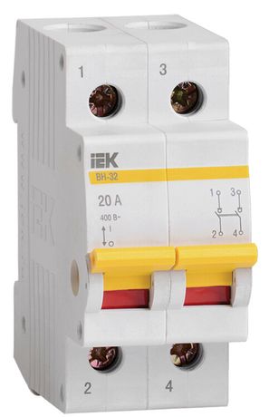 Выключатель нагрузки ВН-32 2Р 20А IEK