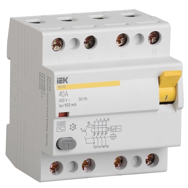 УЗО ВД1-63 4Р 40А 100мА IEK