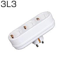 Тройник TOKER 3L3, 3 розетки, 16А, с заземлением, белый