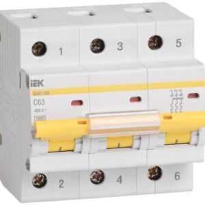 Автоматический выключатель ВА47-100 3Р 63А С IEK