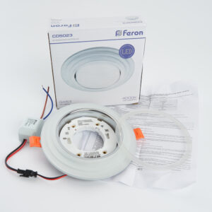 Спот встраиваемый Feron CD5023 GX53 с подсветкой 4000K матовый хром круг