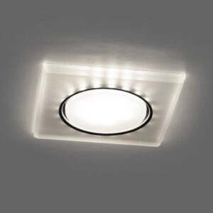 Спот встраиваемый Feron CD5022 GX53 с LED подсветкой 4000K белый матовый