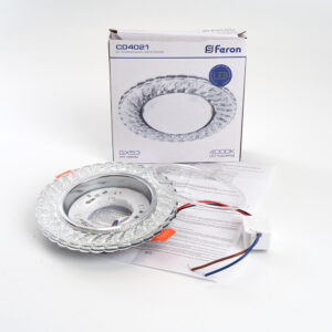 Спот встраиваемый Feron CD4021 GX53 с LED подсветкой 4000K прозрачный, хром