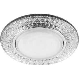Спот встраиваемый Feron CD4020 GX53 с LED подсветкой 4000K прозрачный, хром