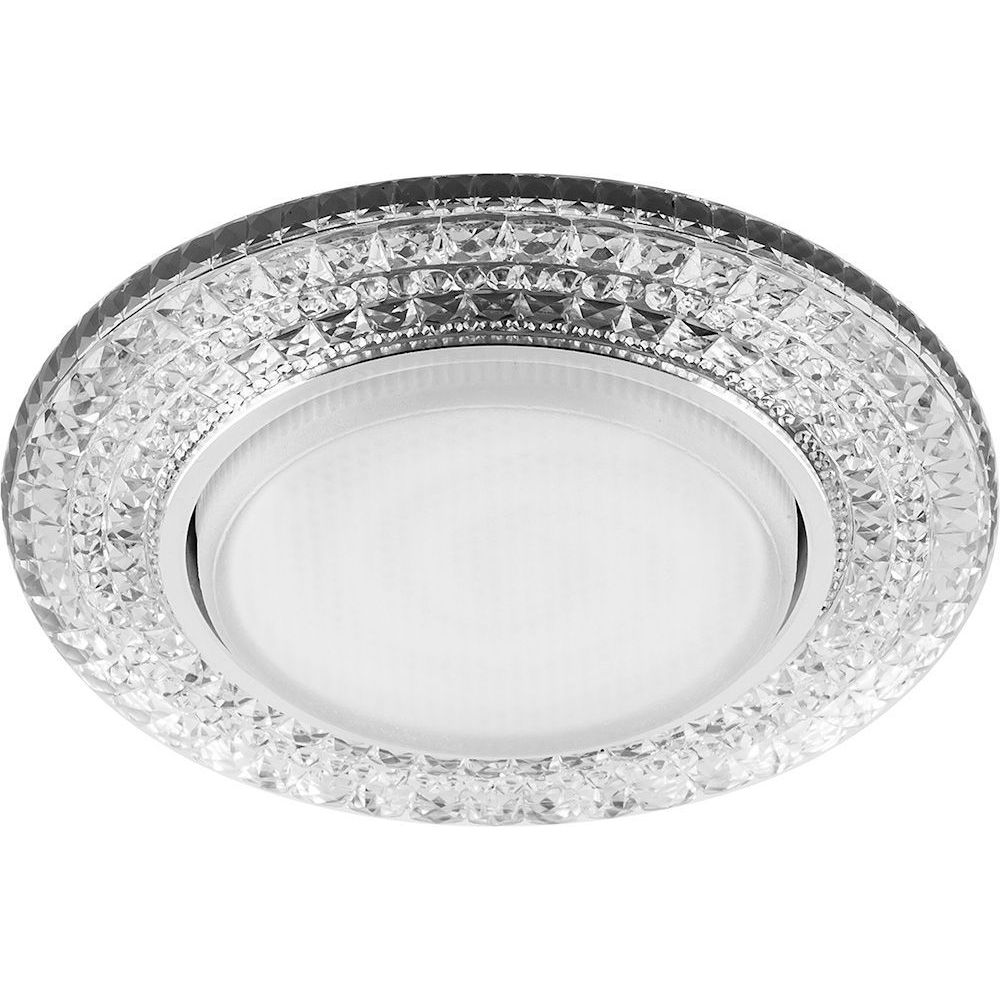 Спот встраиваемый Feron CD4020 GX53 с LED подсветкой 4000K прозрачный, хром