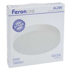 Светильник светодиодный накладной Feron AL266 24W 4000K белый IP44 круглый