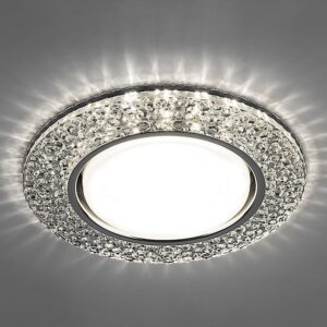 Спот встраиваемый Feron CD4032 GX53 с LED подсветкой 4000K прозрачный, хром