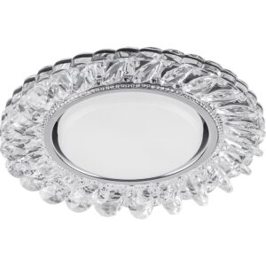 Спот встраиваемый Feron CD4034 GX53 с LED подсветкой 4000K прозрачный, хром