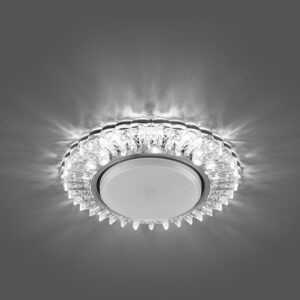 Спот встраиваемый Feron CD4025 GX53 с LED подсветкой 4000K прозрачный, хром