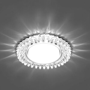 Спот встраиваемый Feron CD4027 GX53 с LED подсветкой 4000K прозрачный, хром