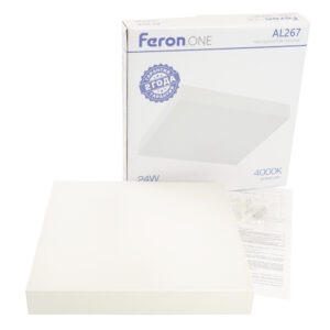 Светильник светодиодный накладной Feron AL267 24W 4000K белый IP44 квадратный