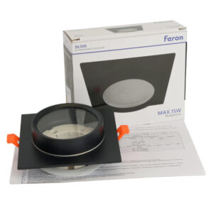 Спот встраиваемый Feron DL505 GX53 чёрный квадрат IP44