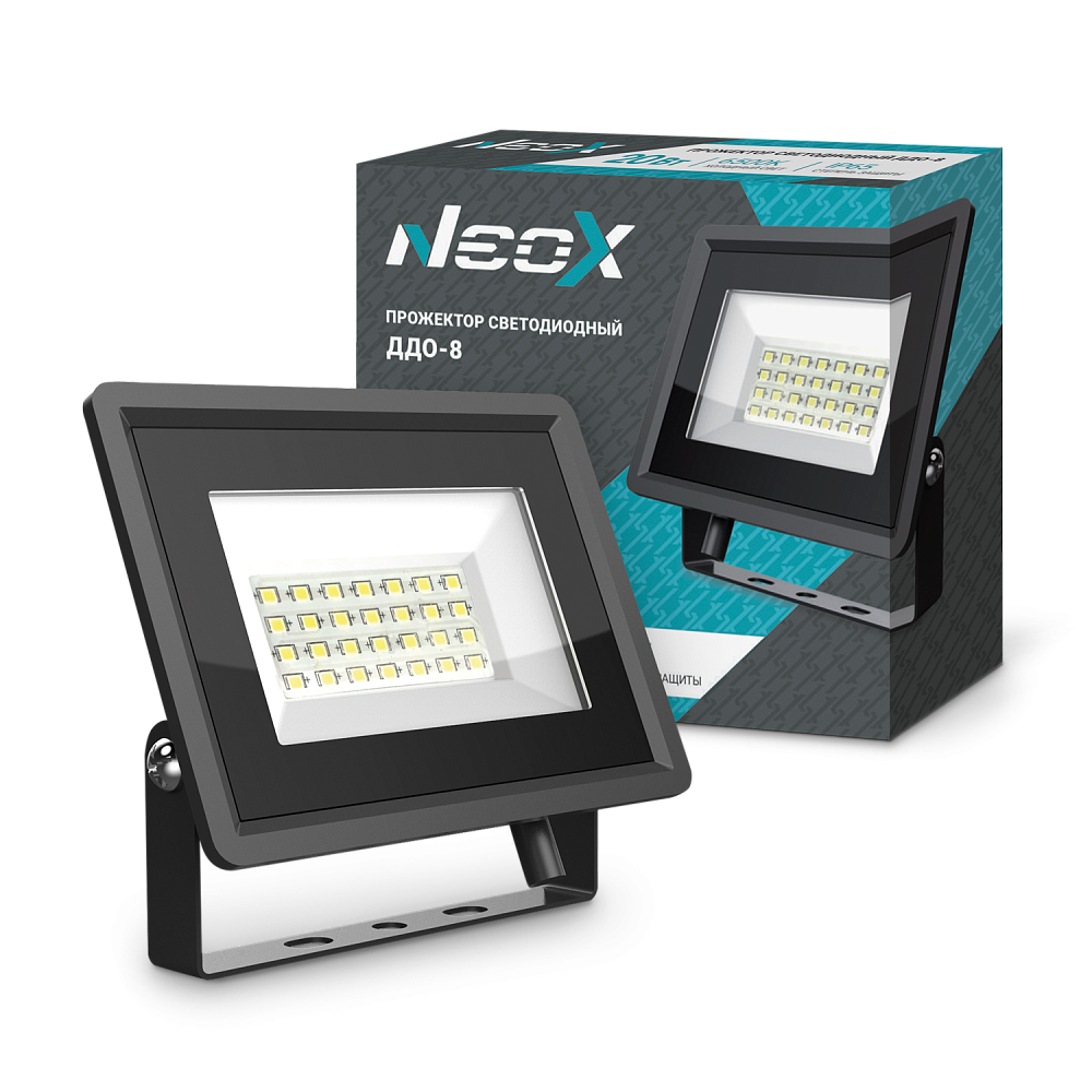 Прожектор светодиодный NEOX ДДО-8 20W 6500K IP65 чёрный