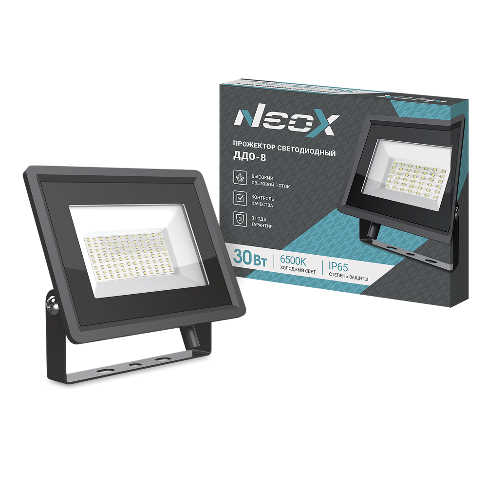 Прожектор светодиодный NEOX ДДО-8 30W 6500K IP65 чёрный