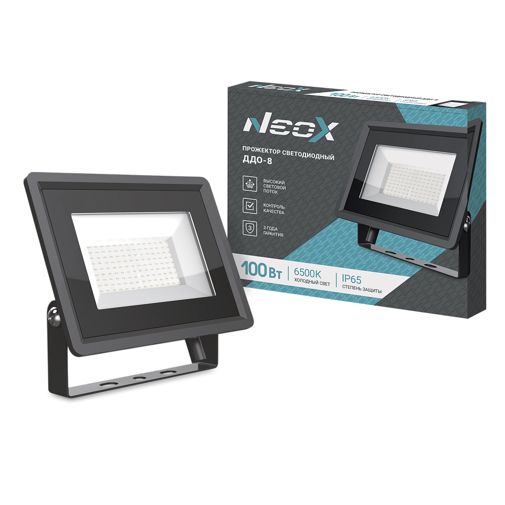 Прожектор светодиодный NEOX ДДО-8 100W 6500K IP65 чёрный