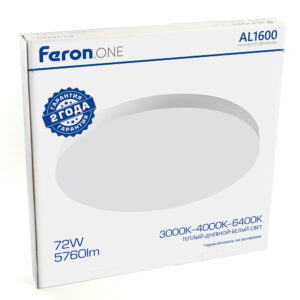 Светильник светодиодный накладной Feron AL1600 72W 5760Lm 3000-6400K белый