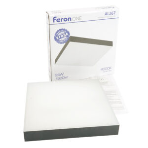 Светильник светодиодный накладной Feron AL267 24W 4000K чёрный IP44 квадратный