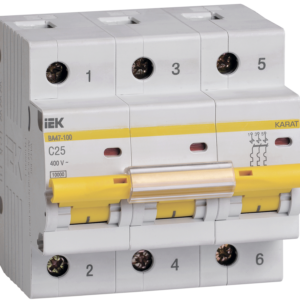 Автоматический выключатель IEK ВА47-100 3Р C25А 10кА