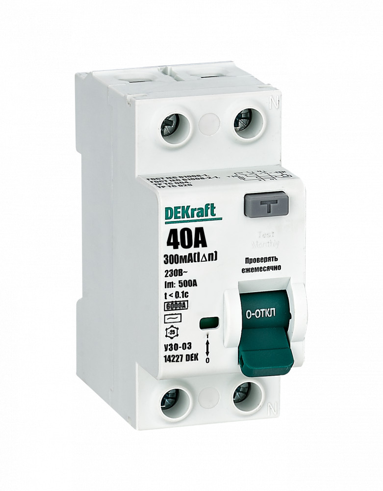 DEKraft УЗО-03 2P AC 300мА 6кА 40А 14227DEK