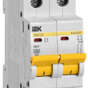 Автоматический выключатель IEK ВА47-29 KARAT 2Р C1А 4.5кА