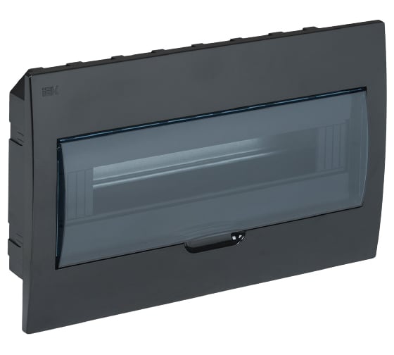 Корпус IEK KREPTA 3 ЩРВ-П-18, встраиваемый, IP41, черный, прозрачная дверь MKP12-V-18-41-K02