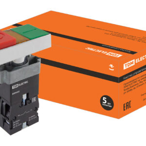 Кнопка TDM BW8465, сдвоенная I-O, с подсветкой, d22мм