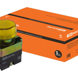 Лампа сигнальная TDM SB2-BV65, d22мм, LED 230В, желтая, IP40