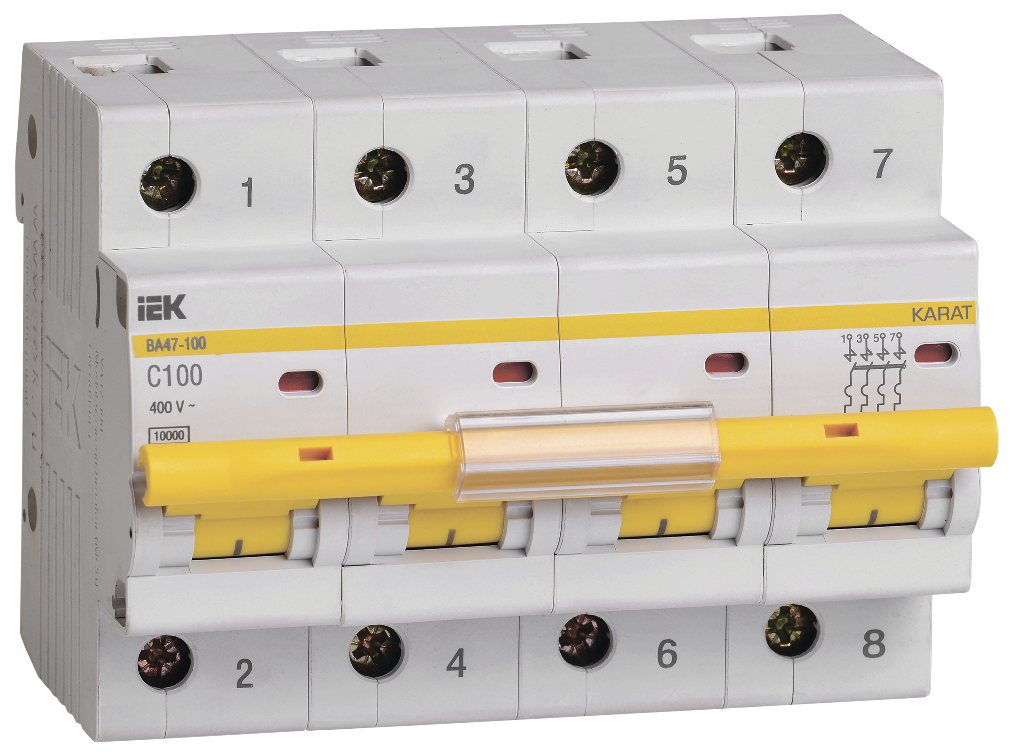Автоматический выключатель IEK ВА47-100 4Р C100А 10кА