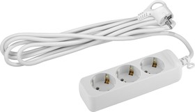Сетевой удлинитель ПВС 2 розетки, 5м, 3x1, 16А, с заземлением