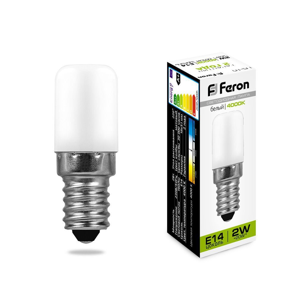 Лампа светодиодная Feron LB-10 E14 2W 4000K (для холодильников)