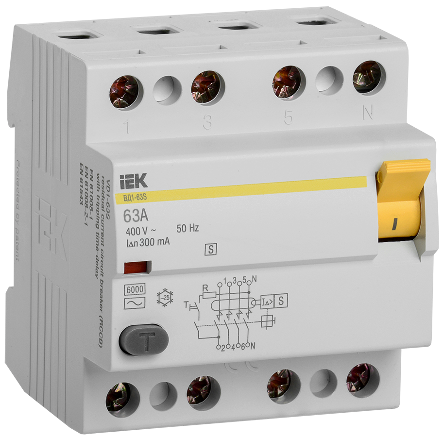 УЗО ВД1-63S 4Р 63А 300мА селективное IEK